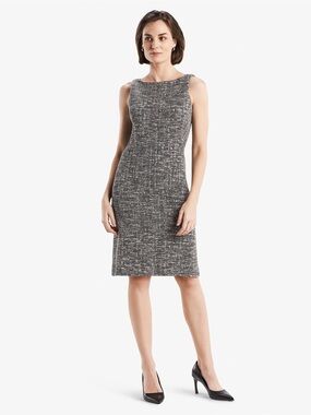 MM Lafleur The Lydia Dress Boucle Gray Tweed Midi Sheath Dress 2